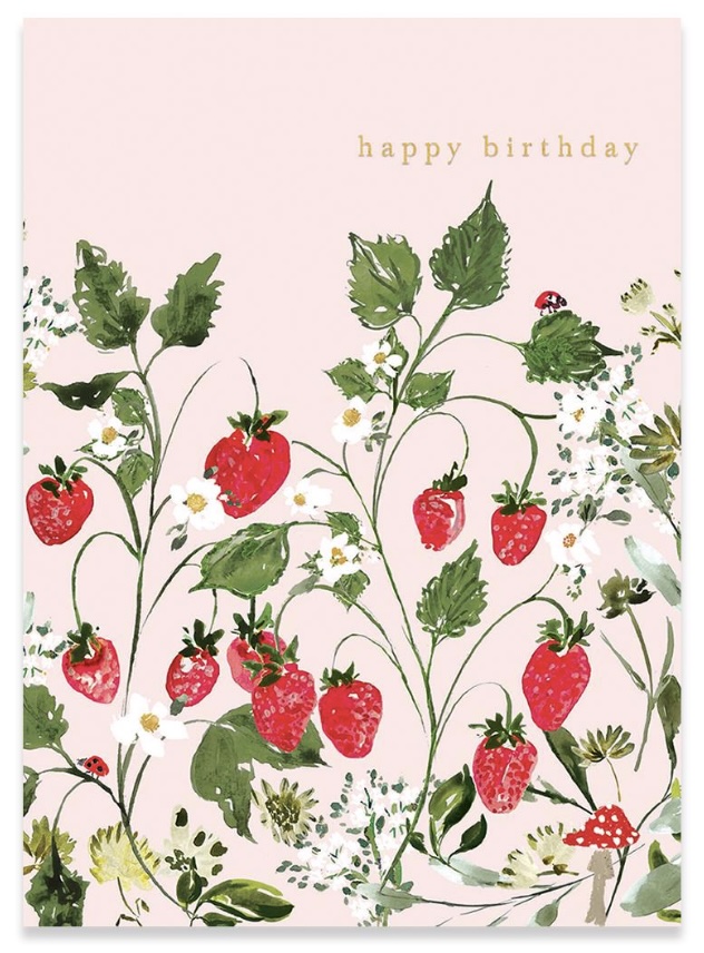Strawberries Birthday Card