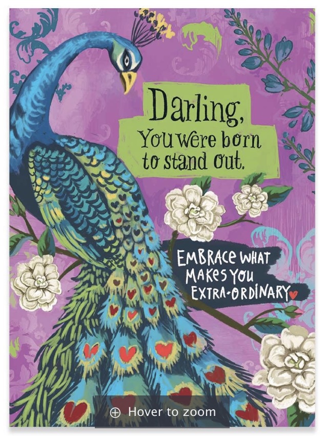 Peacock Darling Birthday Card