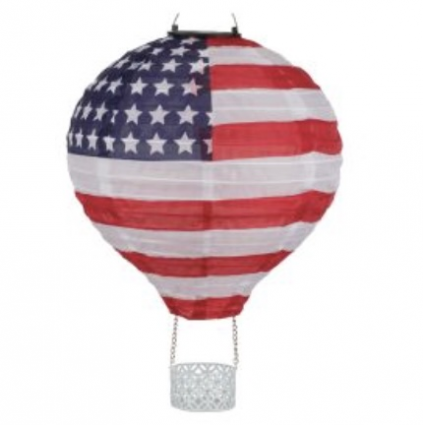 Americana Pop-Up Hot Air Balloon Solar Lantern