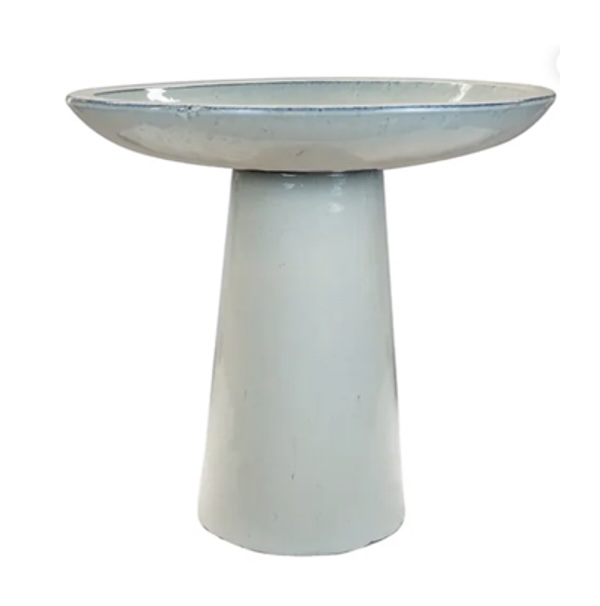Small Modern Birdbath Beige