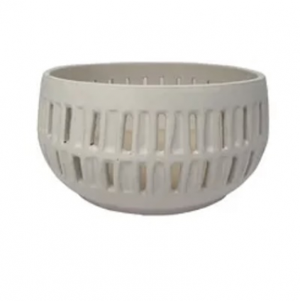 Slotted Bowl Planter Cotton 9"