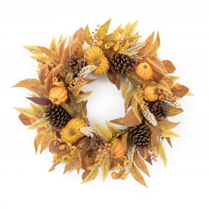 Fall Pumpkin Wreath 22"