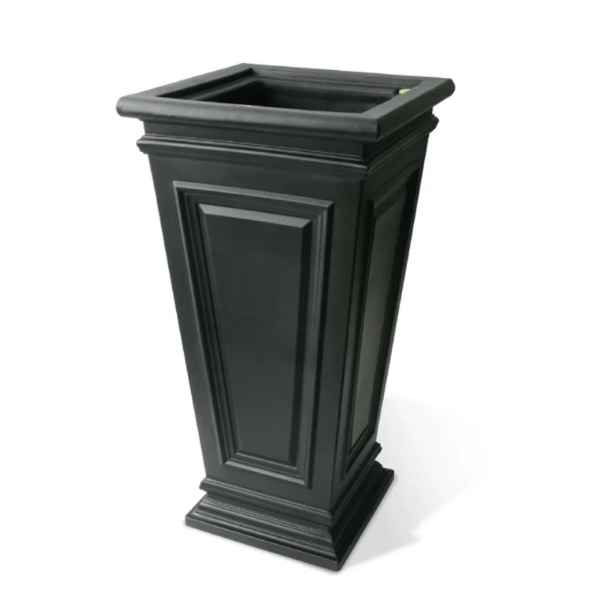 Covington Black Square Taper Planter 27"