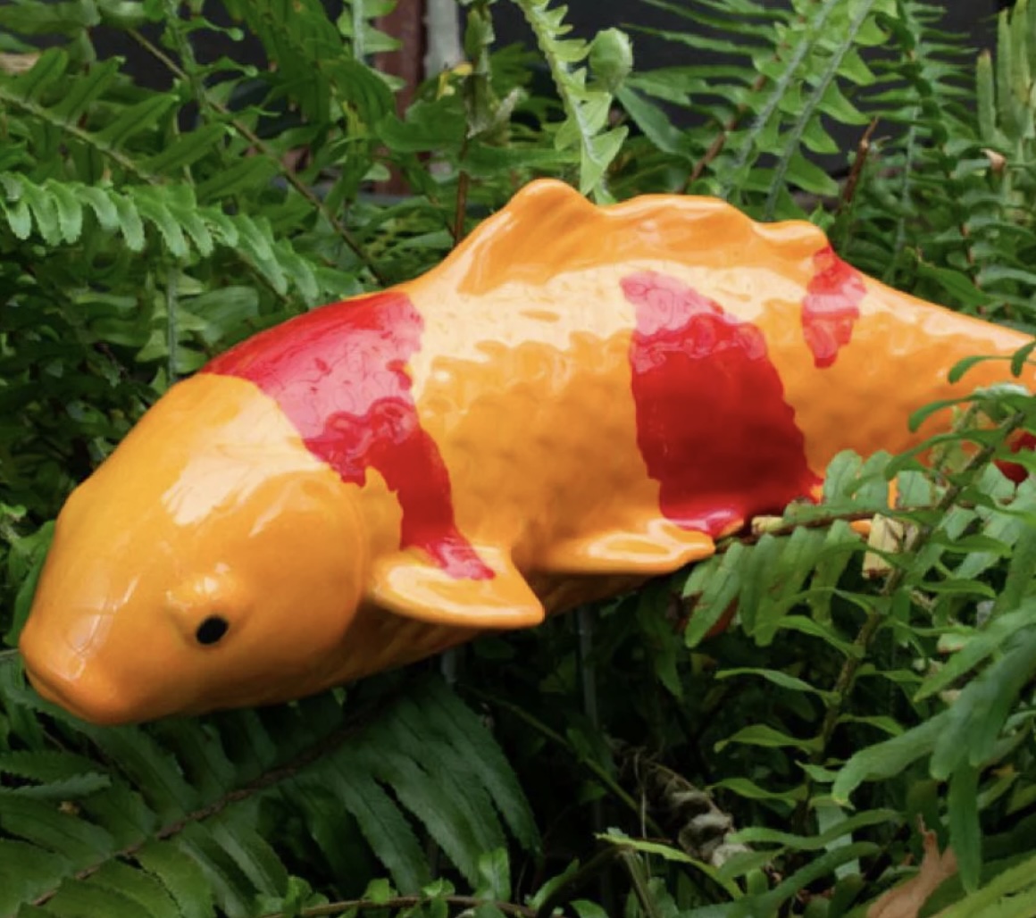 Persimmon Koi Fish Garden Stake
