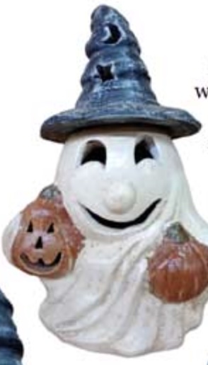 Ghost with Witch Hat Figurine 24"H X 16"W&nbsp;&nbsp;