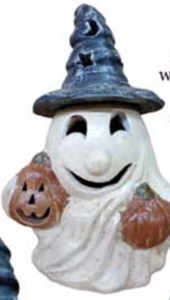 Ghost with Witch Hat Figurine 24"H X 16"W&nbsp;&nbsp;