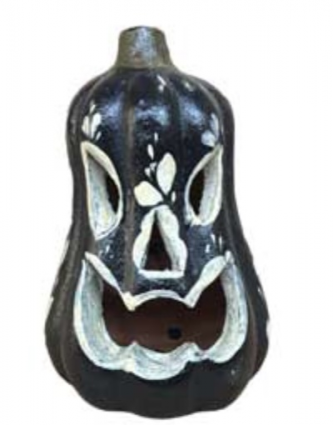 Tall Mini Black Pumpkin Lantern&nbsp;6.25"H 