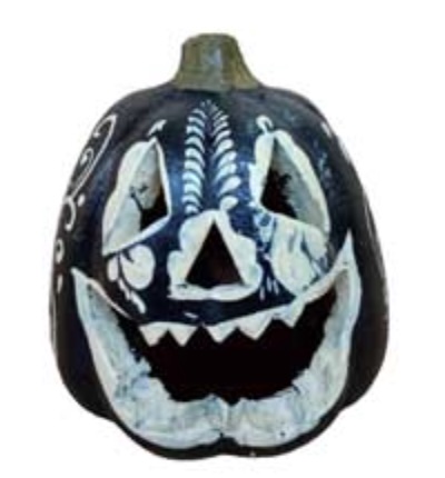 Traditional Mini Black Pumpkin Lantern 5"H