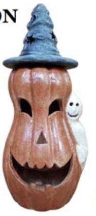 Tall Pumpkin with Ghost 30"H