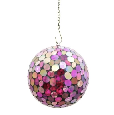 Red and Pink Hanging Glass Globe 8"