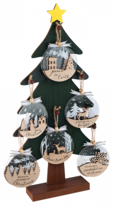 Ornaments on Christmas Tree Display (sold separately)