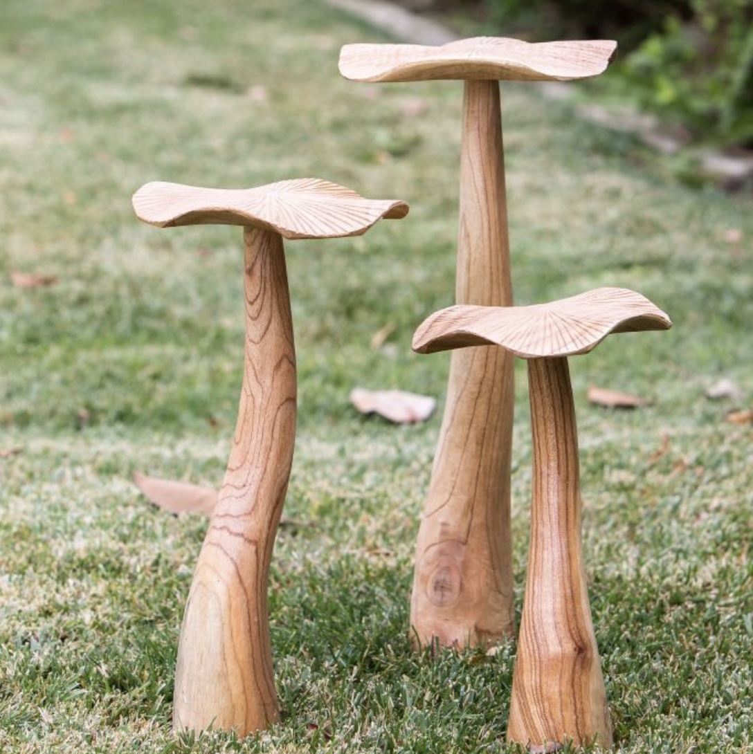 Chinaberry Mushroom Stake  20"H 