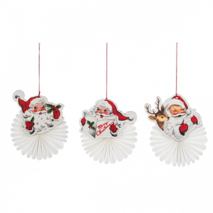 Retro Honeycomb Santa Ornament (sold separately)