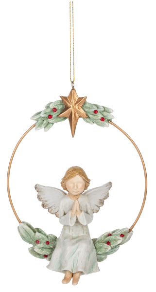 Angel Praying in Wreath Ornament