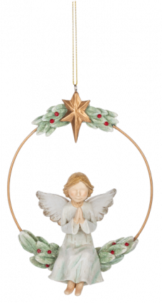 Angel Praying in Wreath Ornament