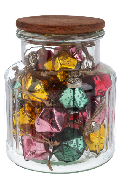 Mini Diamond Kugel Drop Ornament in Glass Jar (sold separately)