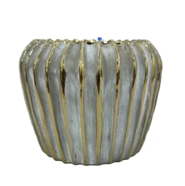 Jaleh Ribbed Ceramic Pot 5" 