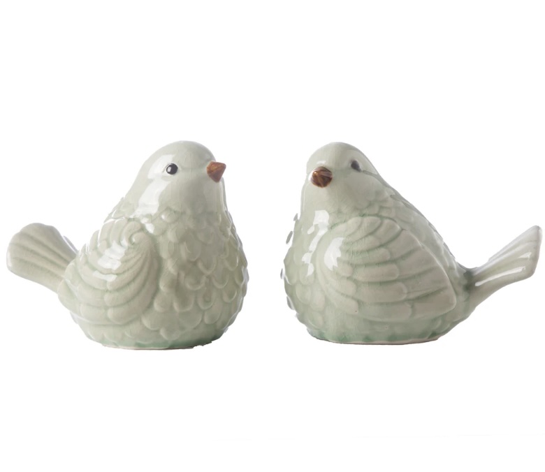 Elric Green Ceramic Bird Figurine (sold separately) 6"H