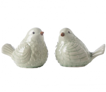 Elric Green Ceramic Bird Figurine (sold separately) 6"H