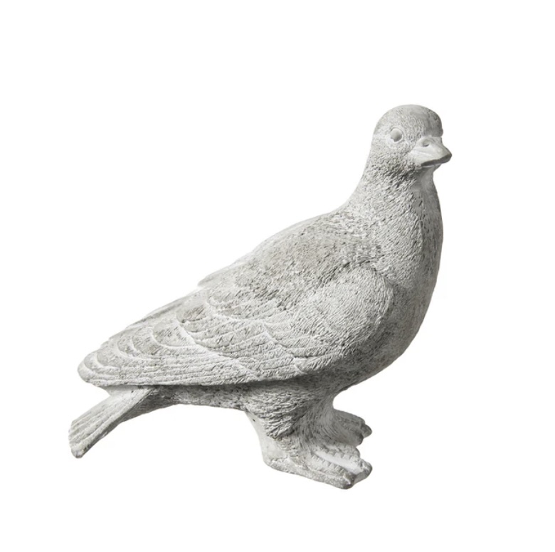 Zaria Cement Standing Pigeon Figurine 7.25"
