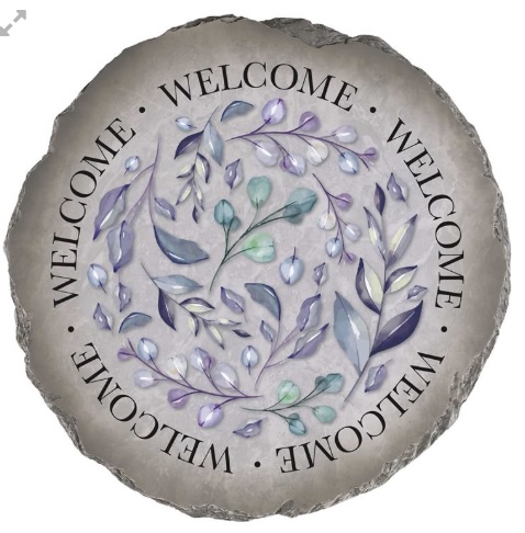Floral Welcome Stepping Stone