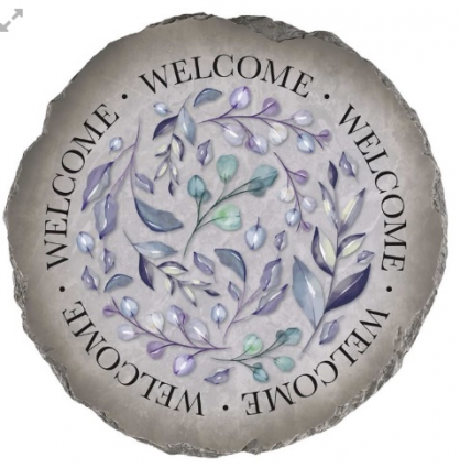 Floral Welcome Stepping Stone