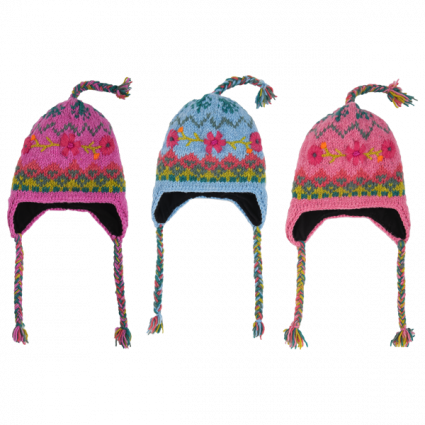 Knit Embroidered Floral Winter Hats (sold separately)