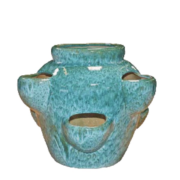 Ellora Aqua Strawberry Jar 14"
