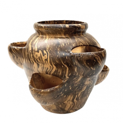 Ellora Wood Strawberry Jar 14"