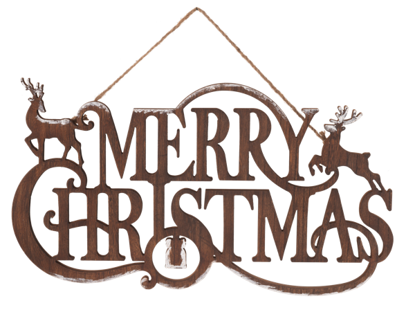Carved Merry Christmas Wall Decor