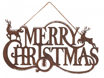 Carved Merry Christmas Wall Decor