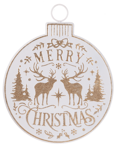 Embossed Merry Christmas with Deer Ornament Wall Decor