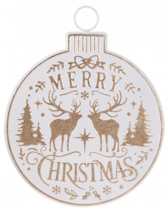 Embossed Merry Christmas with Deer Ornament Wall Decor