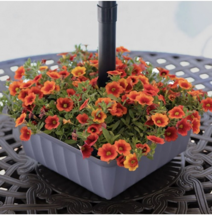 Umbrella Planter Square Grey 13"