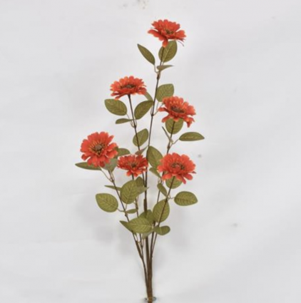 Red/Orange Zinnia Spray 34"