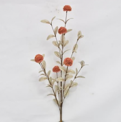 Orange Pom Pom Spray 34"