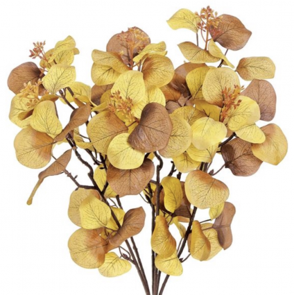 Gold Brown Eucalyptus Bush 21"