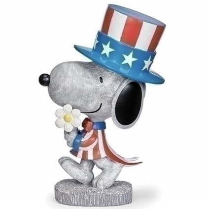 Patriotic Peanuts Snoopy Garden Statue 12"H