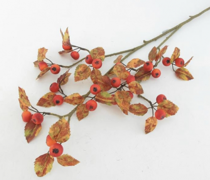 Flame Orange Hawthorn Spray 37"