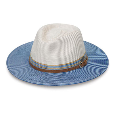 HAT, KRISTY - IVORY/ICE BLUE