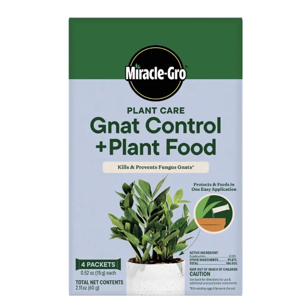 Miracle-Gro Plant Care Gnat Control + Plant Food 4PK