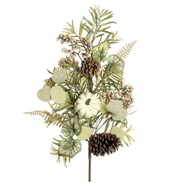Pumpkin & Pinecone Spray 27.5"
