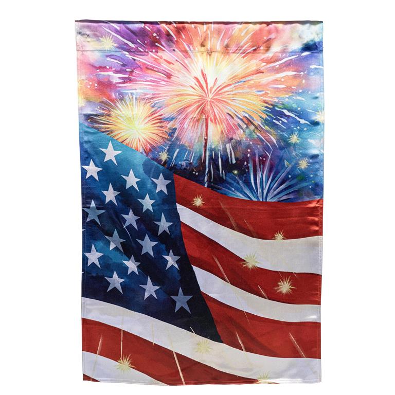 American Classic Fireworks Lustre House Flag
