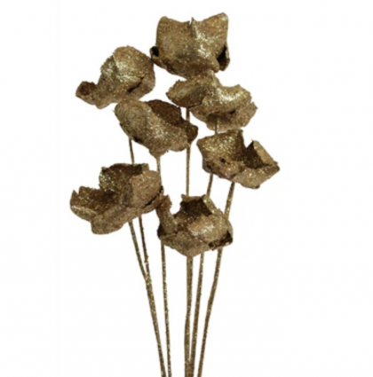 Gold Glitter Palm Cap Stem Bundle (6-Stem)