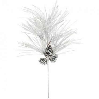 Snow Pine Spray with Cones 36"
