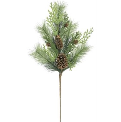 Mixed Cedar & Pine Spray with Cones 30.5"