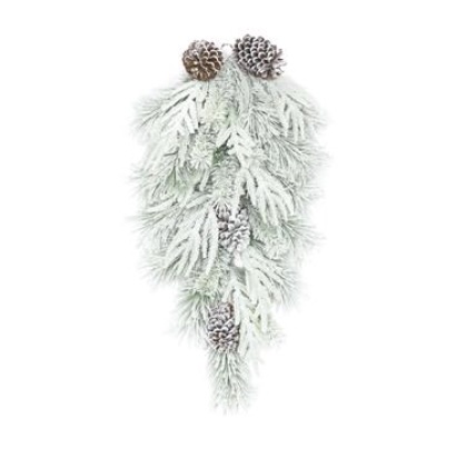 Snowy Mixed Pine & Pinecone Teardrop 30"