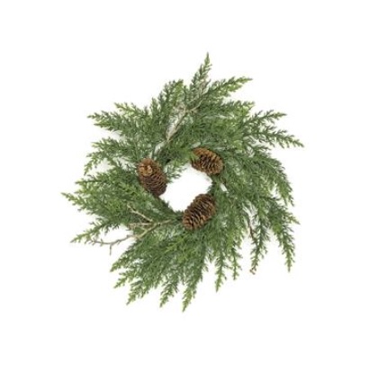 Cedar Pine & Pinecone Table Wreath 12"