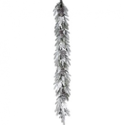 Snowy Pine Pinecone & Berry Garland 6'