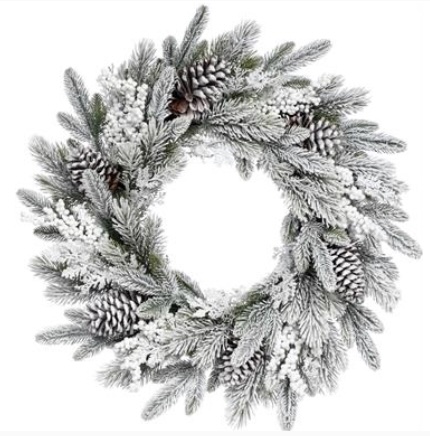 Snowy Pine Pinecone & Berry Wreath 26"